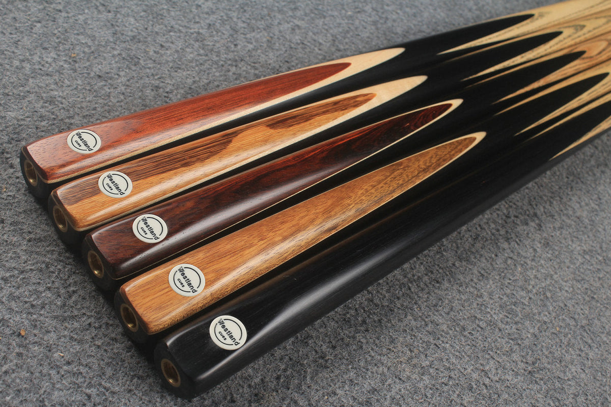 westland 1 piece ash english pool cues 8.5 mm titanium ferrule WOODS CUES