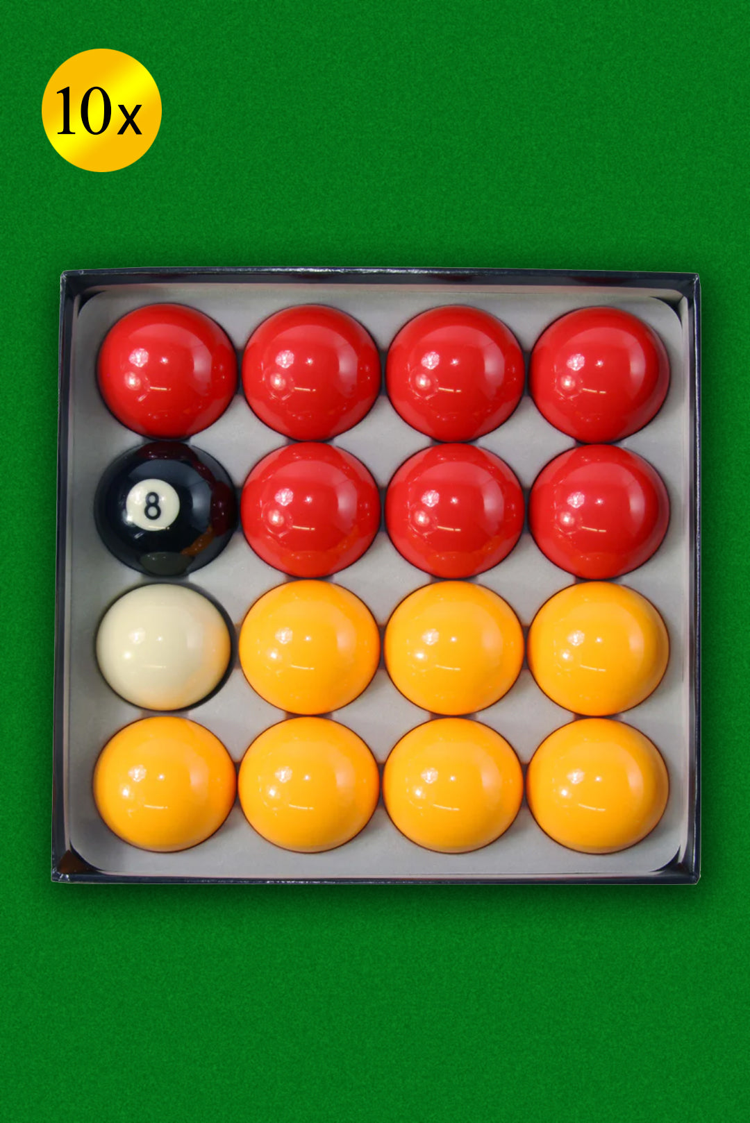 1-7/8 Inch Cue Ball with 2 Inch (50.8mm) Reds and Yellows English Pool Balls