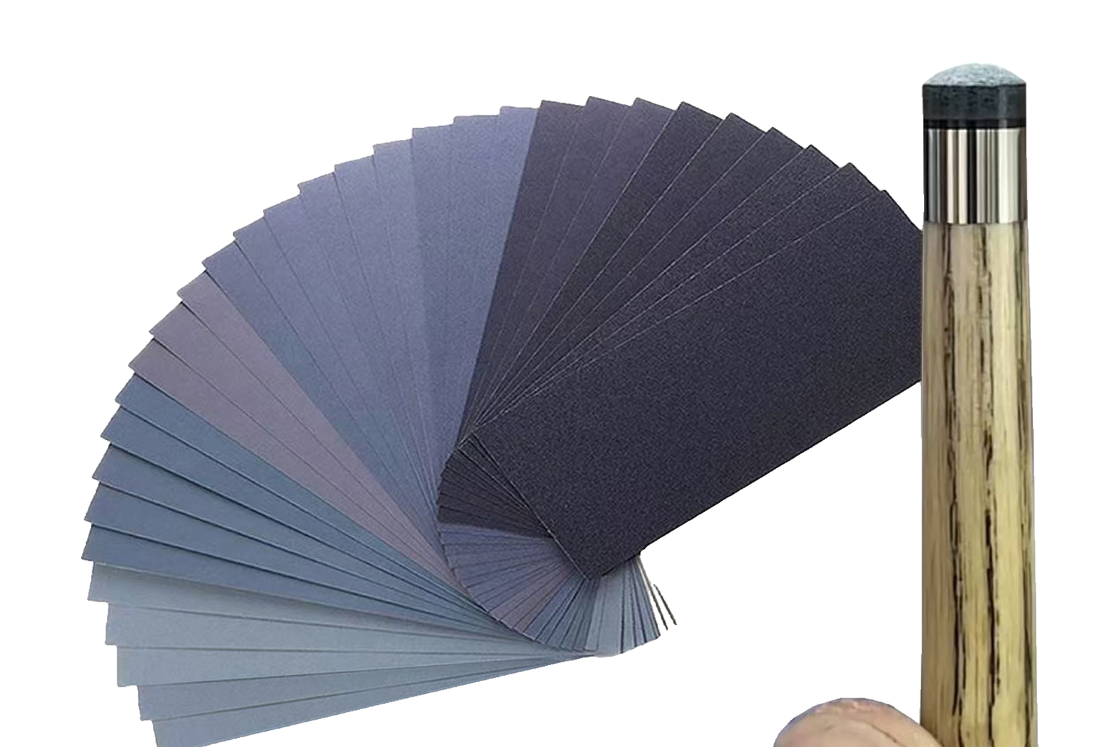 220,400,800,1000,1500,2000,5000 grit sandpaper for cue cleaning ferrule polishing, tip shaper 230x93 mm WOODS CUES