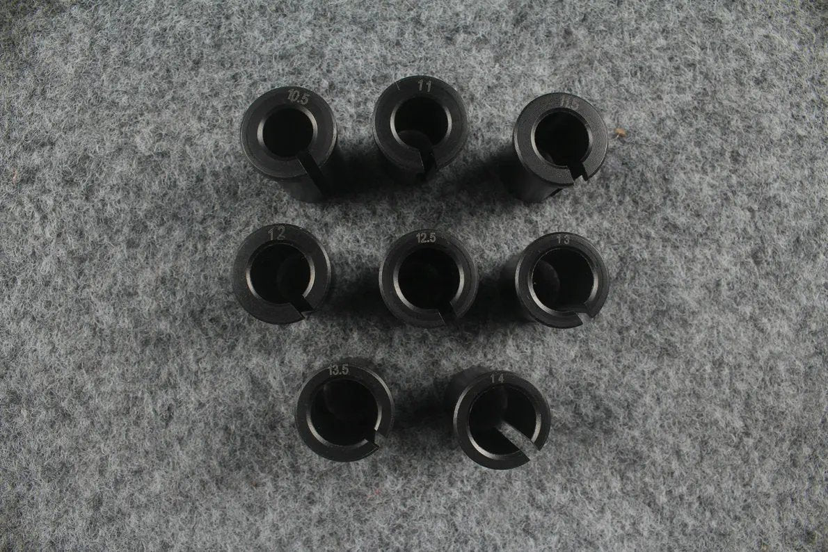 protective tube shaft / butt collet collars for cue repair lathe 10.5-32 mm WOODS CUES