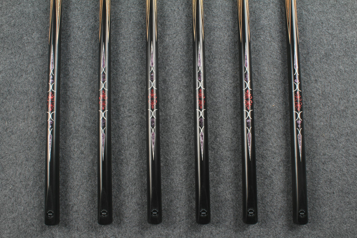 CHEVRONS+1 piece ash inlay english pool cue  #3050 - # 3055