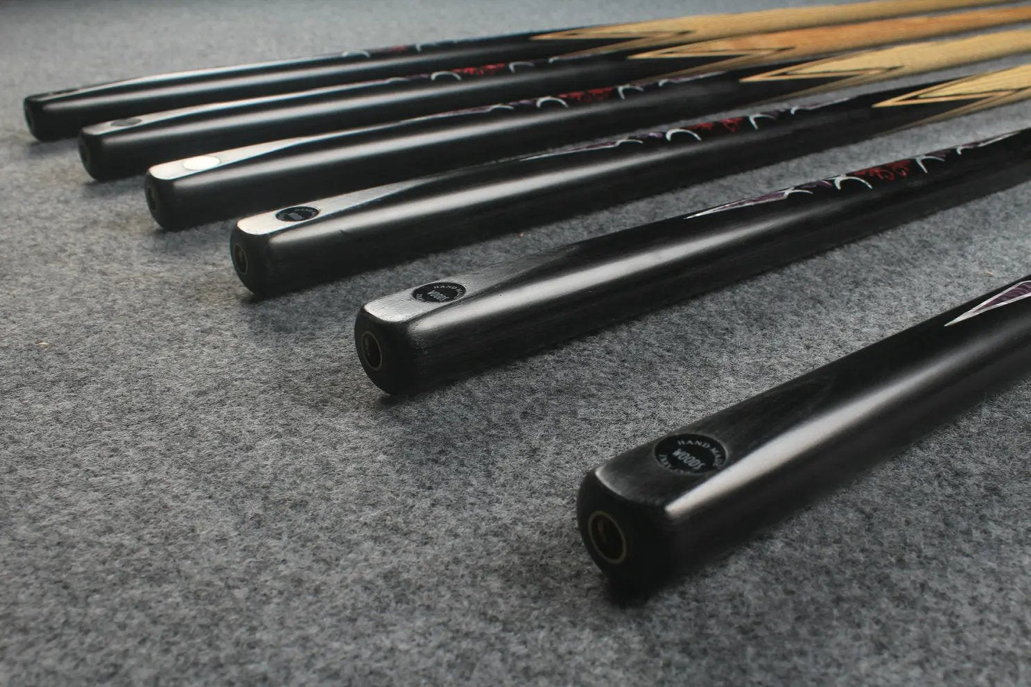 CHEVRONS+1 piece ash inlay english pool cue  #3050 - # 3055 WOODS CUES