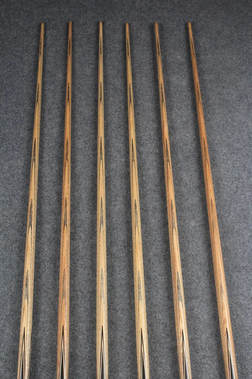 CHEVRONS+1 piece ash inlay english pool cue  #3050 - # 3055 WOODS CUES