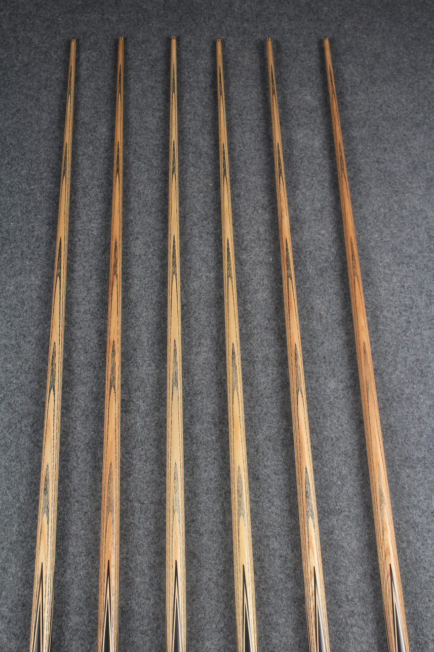 CHEVRONS+1 piece ash inlay english pool cue  #3050 - # 3055