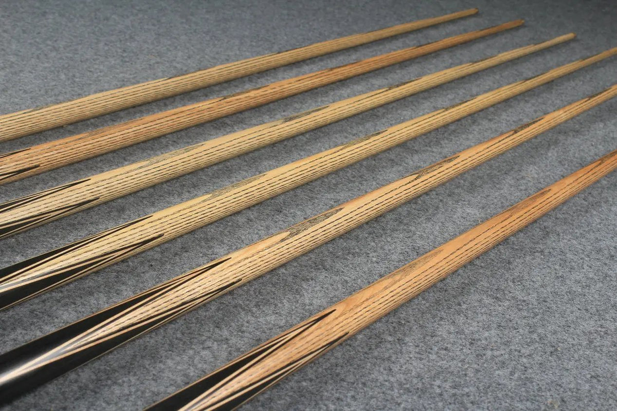 CHEVRONS+1 piece ash inlay english pool cue  #3050 - # 3055 WOODS CUES