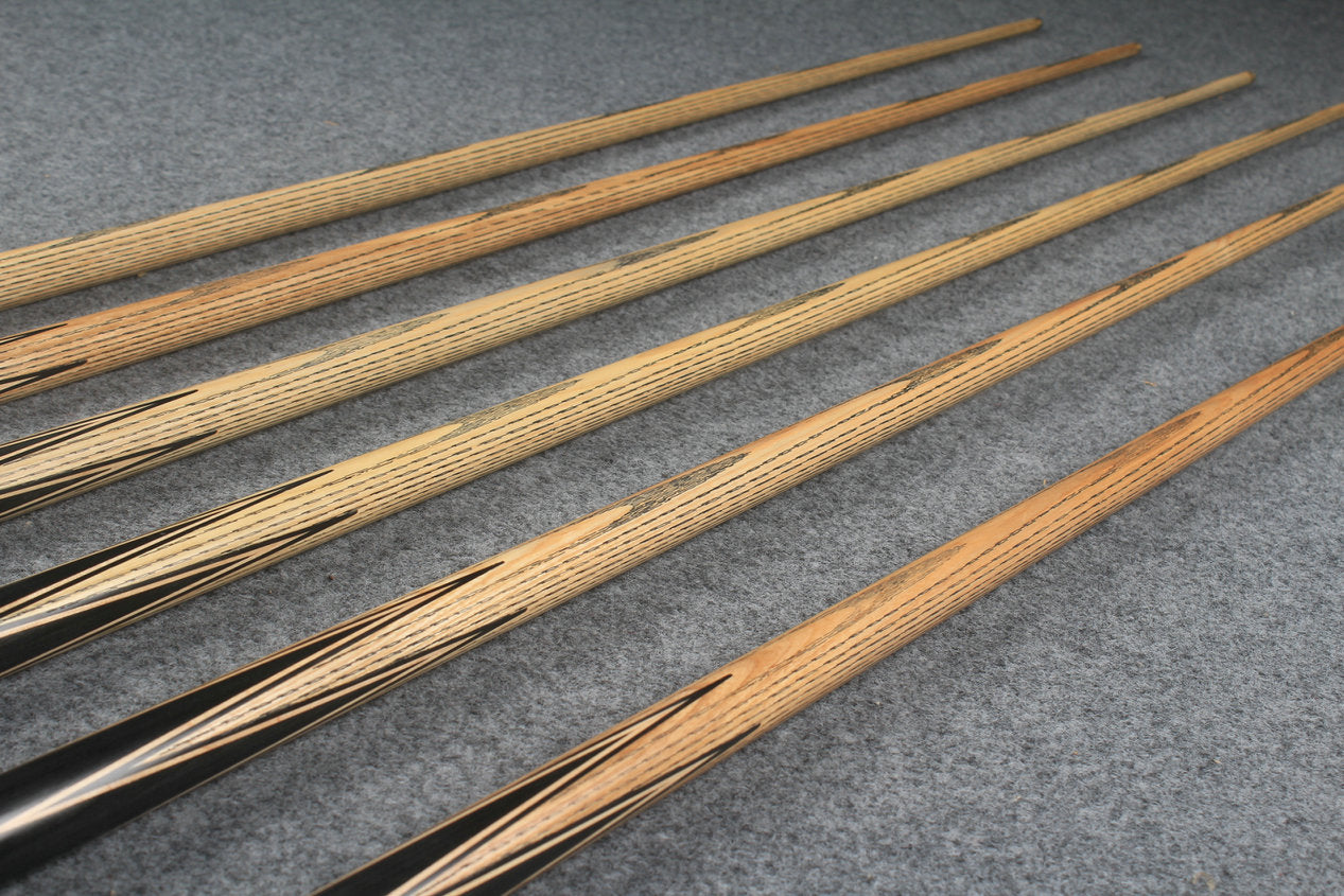 CHEVRONS+1 piece ash inlay english pool cue  #3050 - # 3055