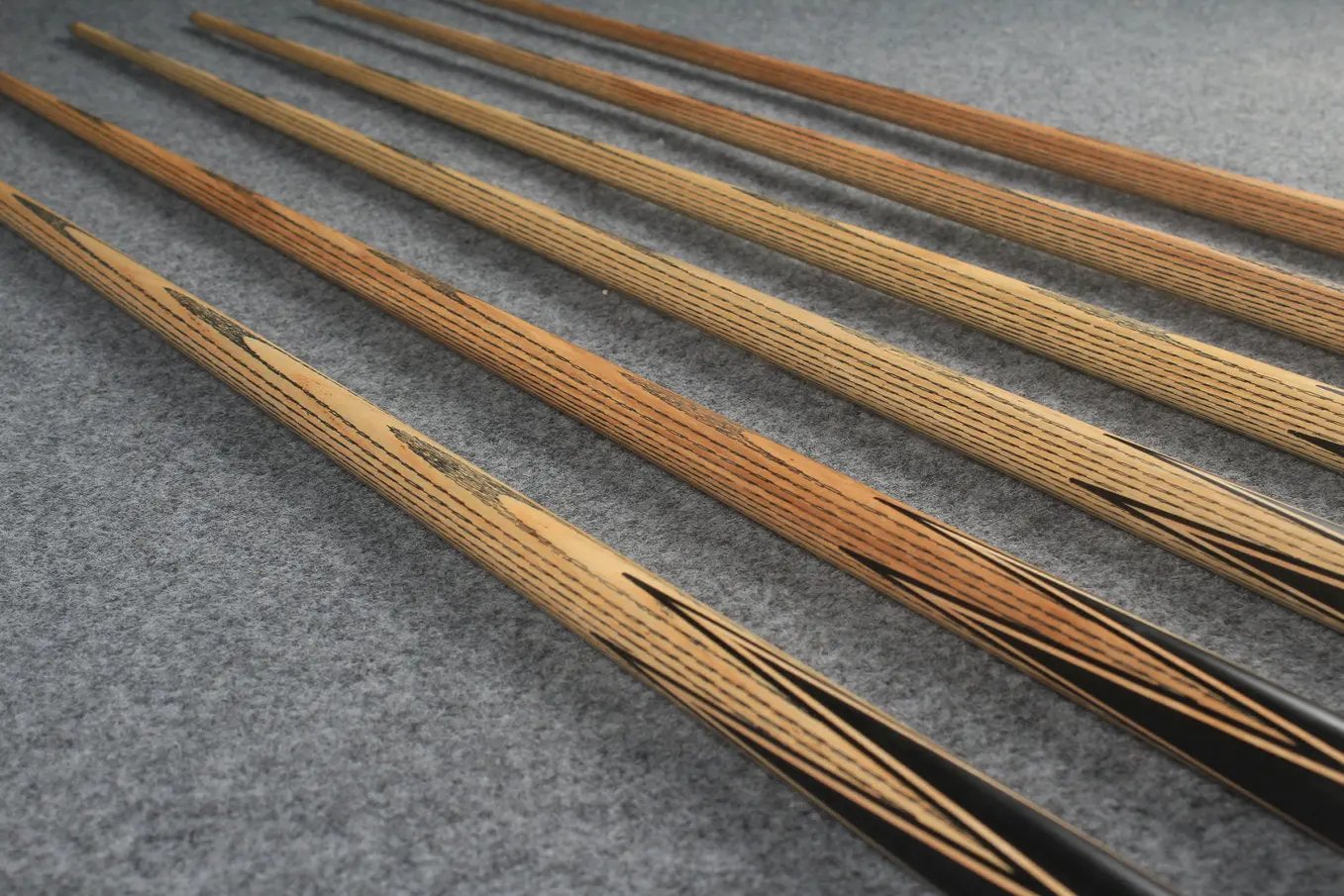 CHEVRONS+1 piece ash inlay english pool cue  #3050 - # 3055 WOODS CUES