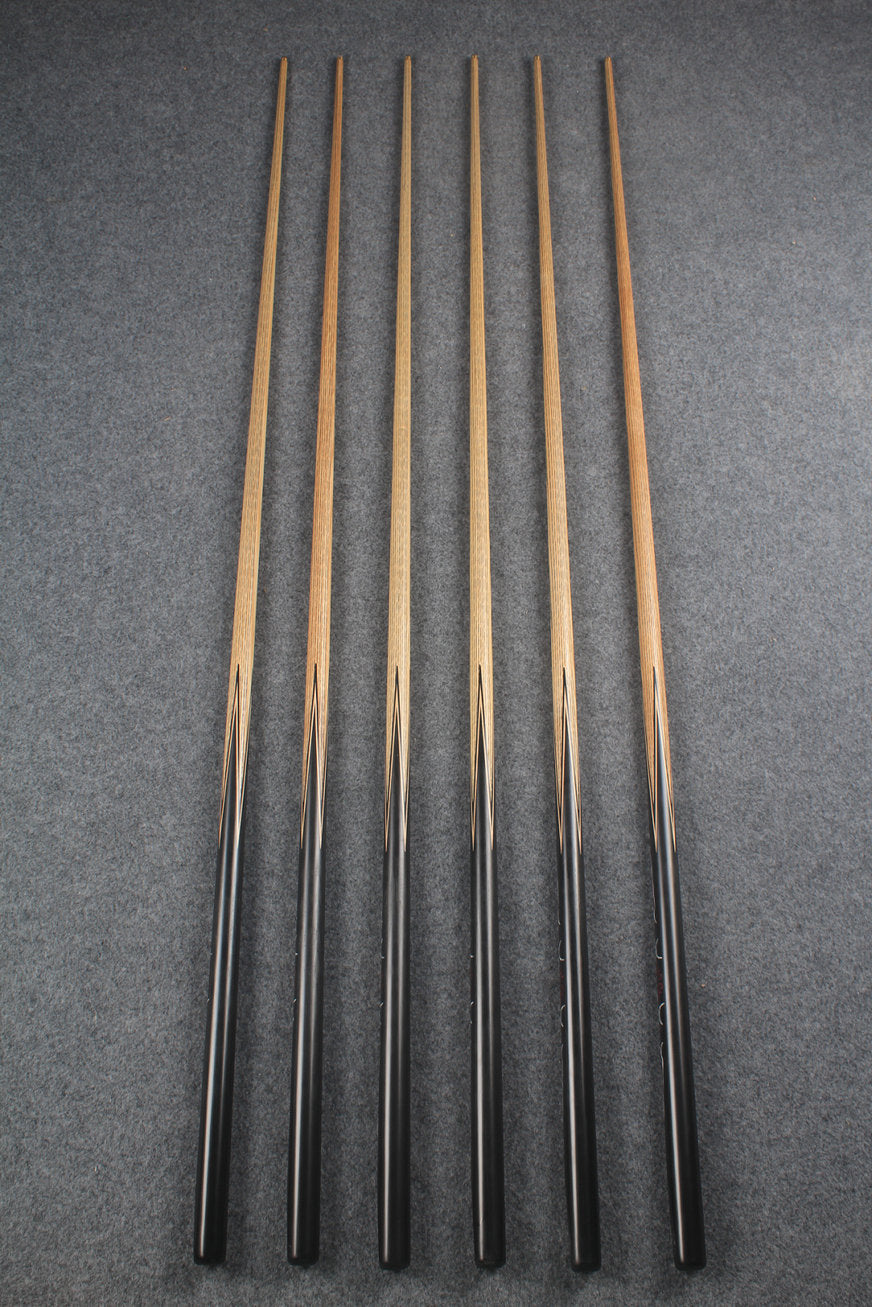 CHEVRONS+1 piece ash inlay english pool cue  #3050 - # 3055