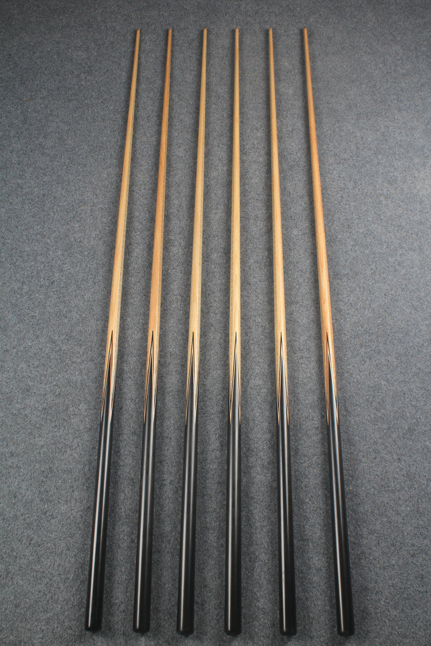 CHEVRONS+1 piece ash inlay english pool cue  #3050 - # 3055