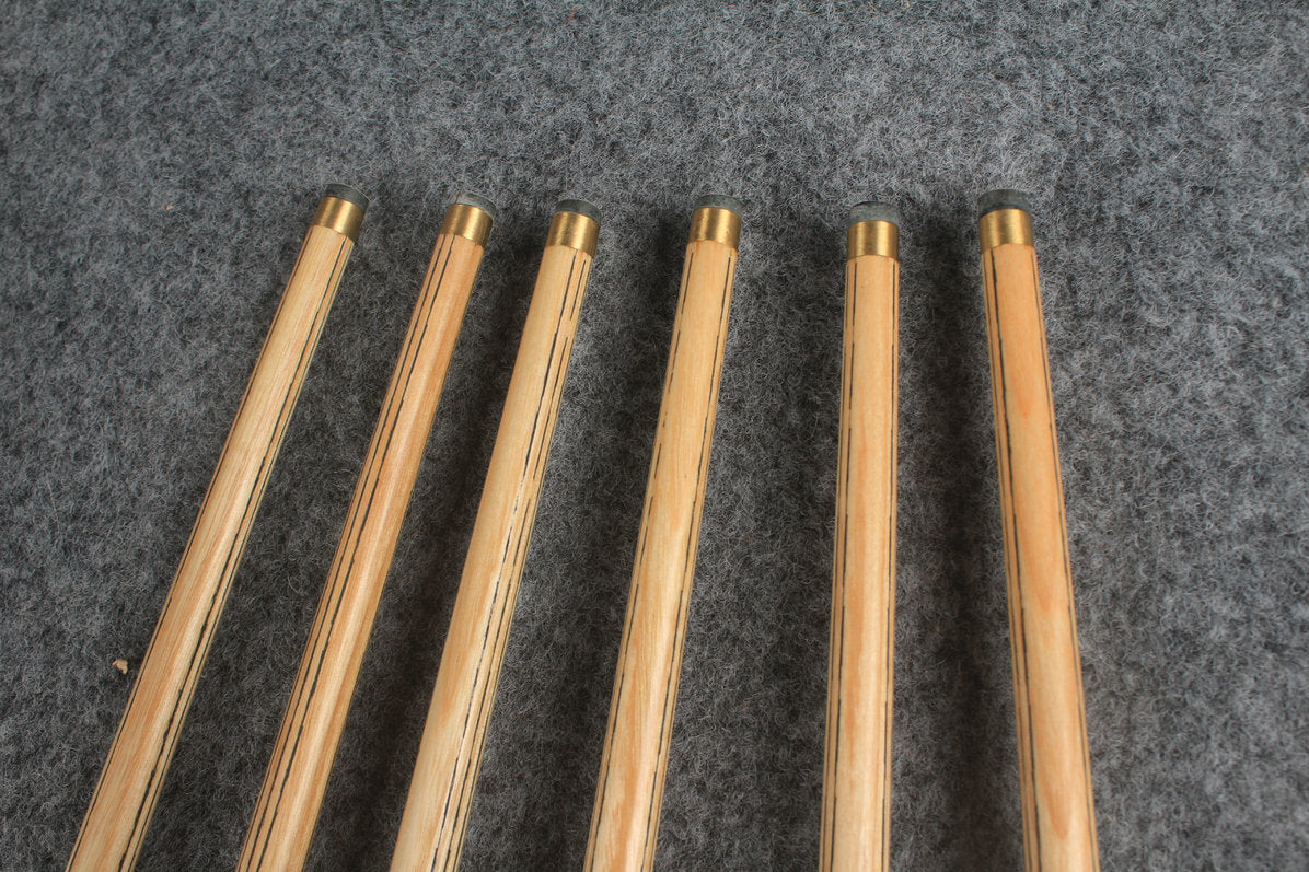 CHEVRONS+1 piece ash inlay english pool cue  #3050 - # 3055