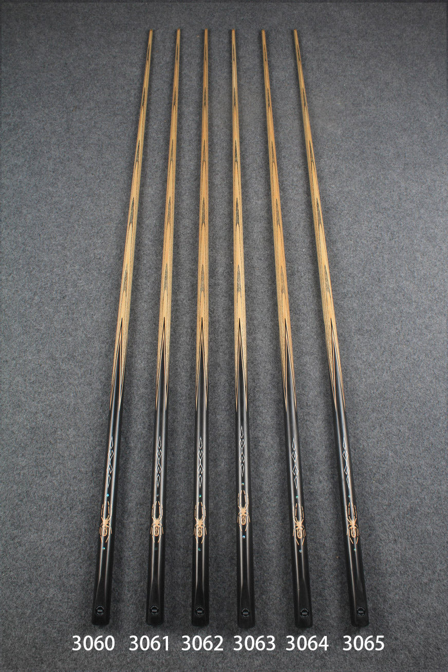 CHEVRONS+1 piece ash inlay english pool cue  #3060 - # 3065