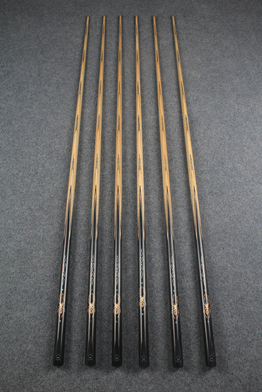 CHEVRONS+1 piece ash inlay english pool cue  #3060 - # 3065