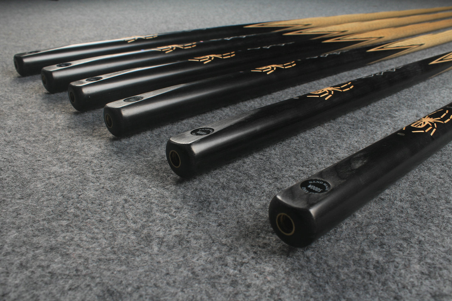 CHEVRONS+1 piece ash inlay english pool cue  #3060 - # 3065