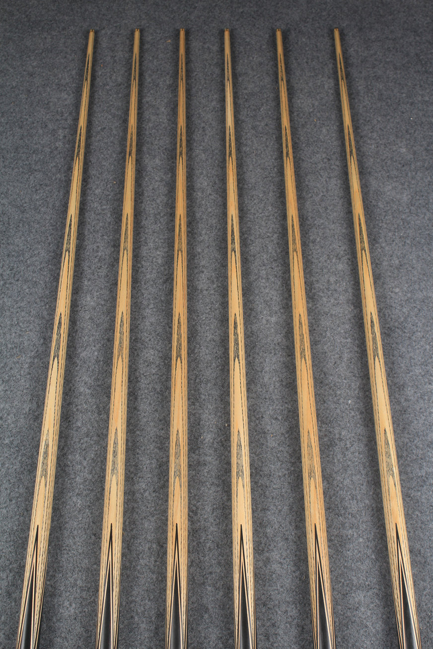 CHEVRONS+1 piece ash inlay english pool cue  #3060 - # 3065