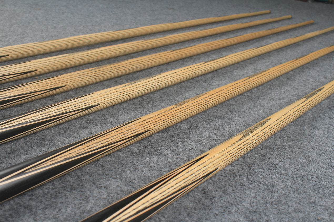 CHEVRONS+1 piece ash inlay english pool cue  #3060 - # 3065