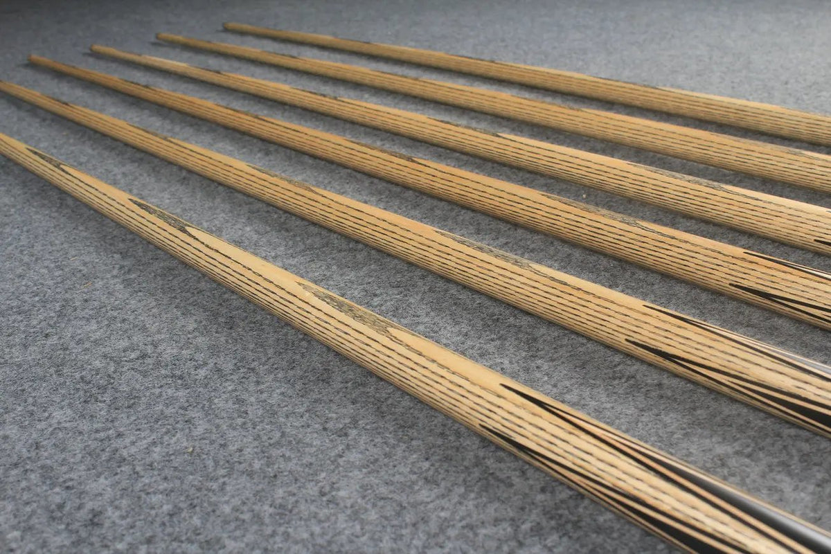 CHEVRONS+1 piece ash inlay english pool cue  #3060 - # 3065 WOODS CUES