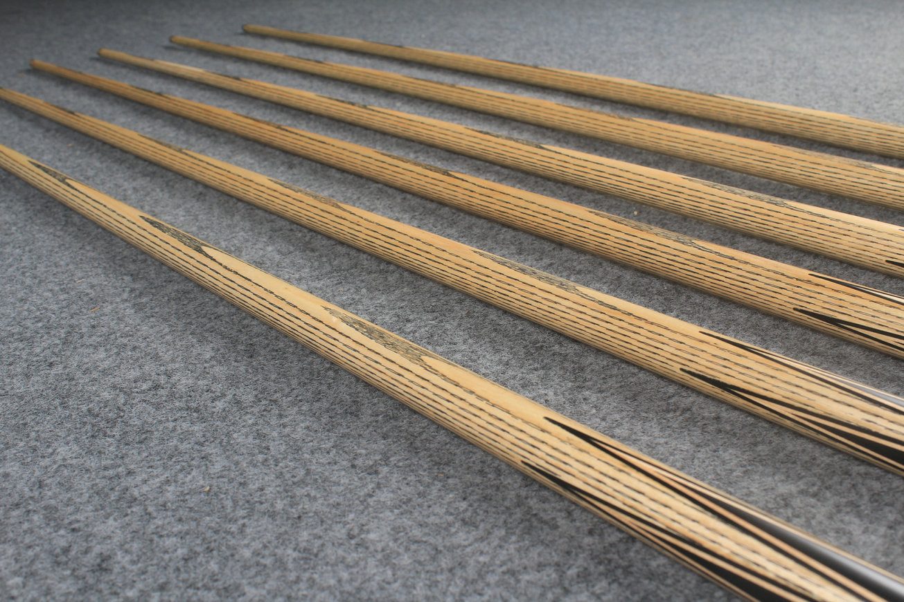 CHEVRONS+1 piece ash inlay english pool cue  #3060 - # 3065
