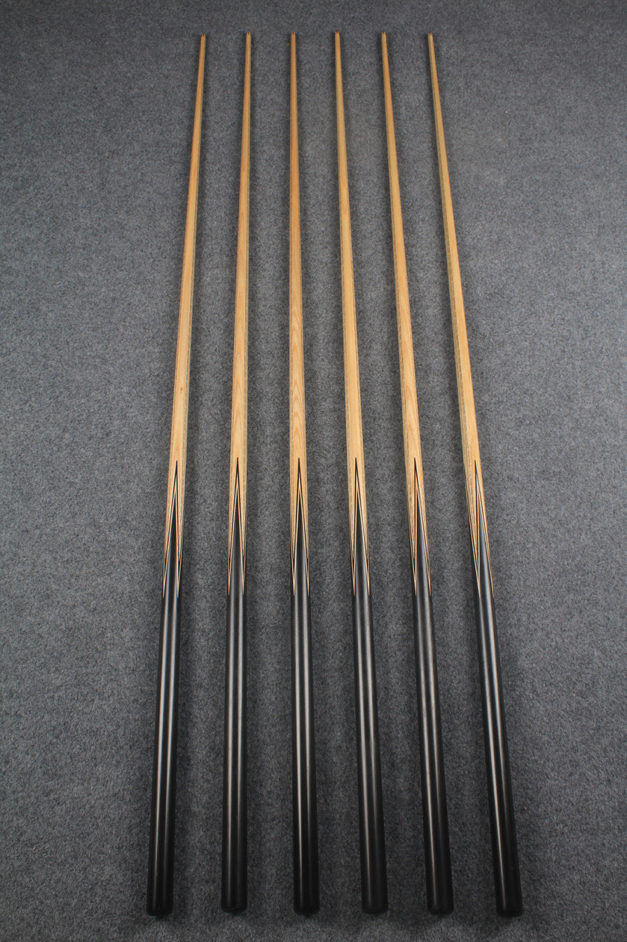 CHEVRONS+1 piece ash inlay english pool cue  #3060 - # 3065