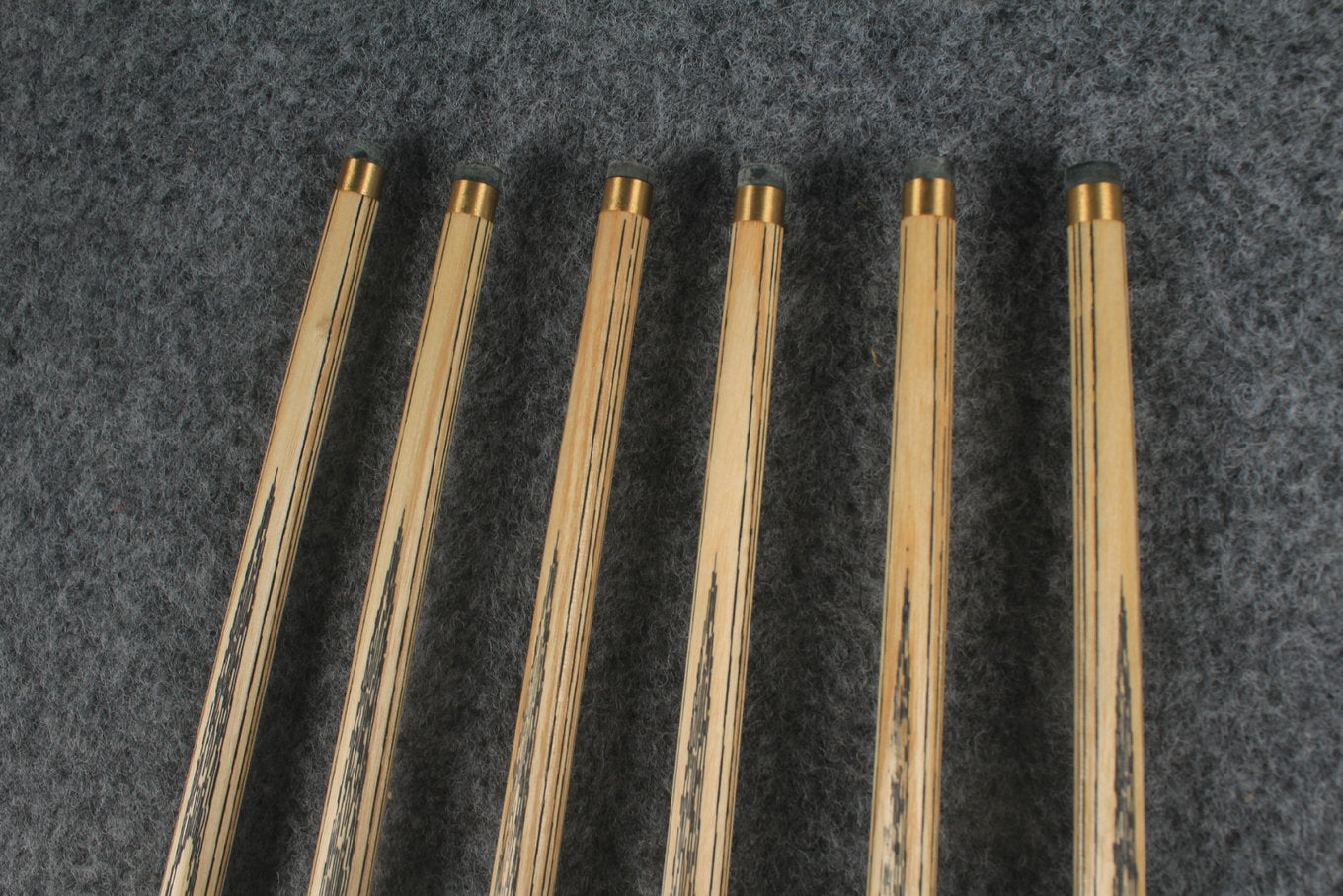 CHEVRONS+1 piece ash inlay english pool cue  #3060 - # 3065