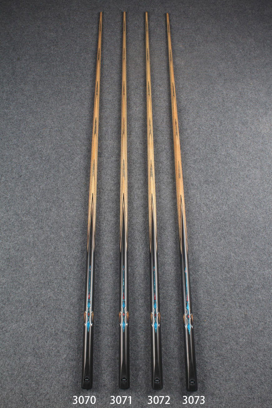 CHEVRONS+ 1 piece ash inlay english pool cue  #3070 - # 3073