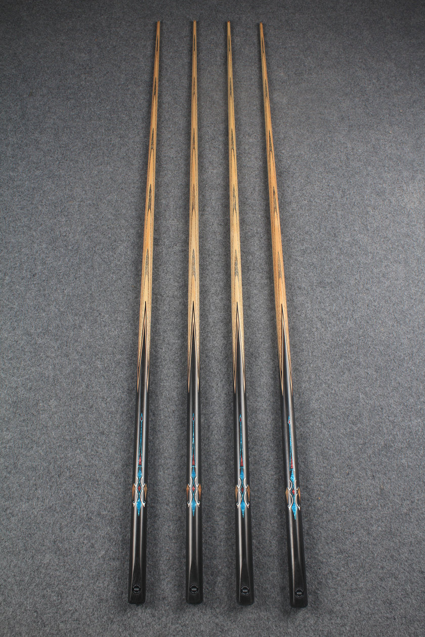 CHEVRONS+ 1 piece ash inlay english pool cue  #3070 - # 3073