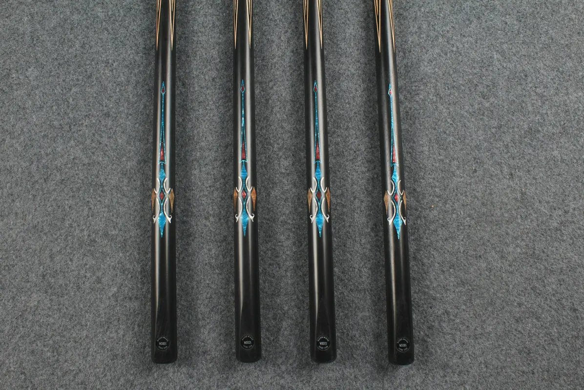 CHEVRONS+ 1 piece ash inlay english pool cue  #3070 - # 3073 WOODS CUES