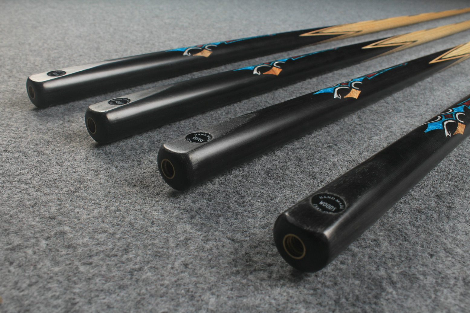 CHEVRONS+ 1 piece ash inlay english pool cue  #3070 - # 3073