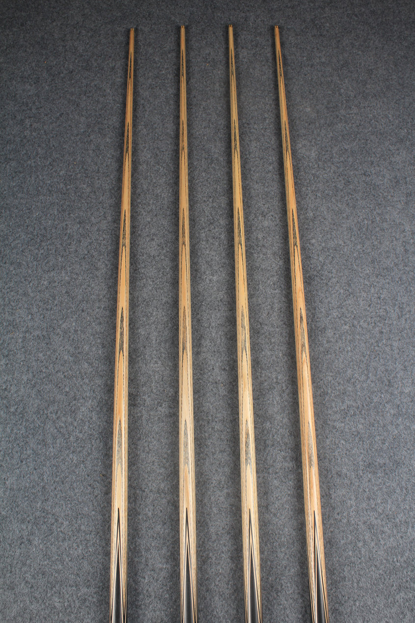 CHEVRONS+ 1 piece ash inlay english pool cue  #3070 - # 3073
