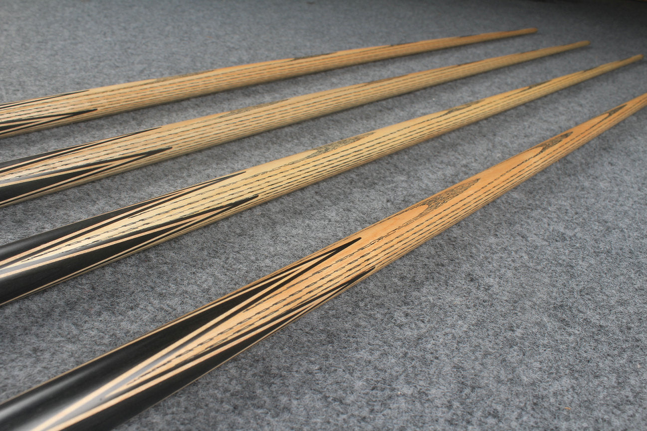 CHEVRONS+ 1 piece ash inlay english pool cue  #3070 - # 3073