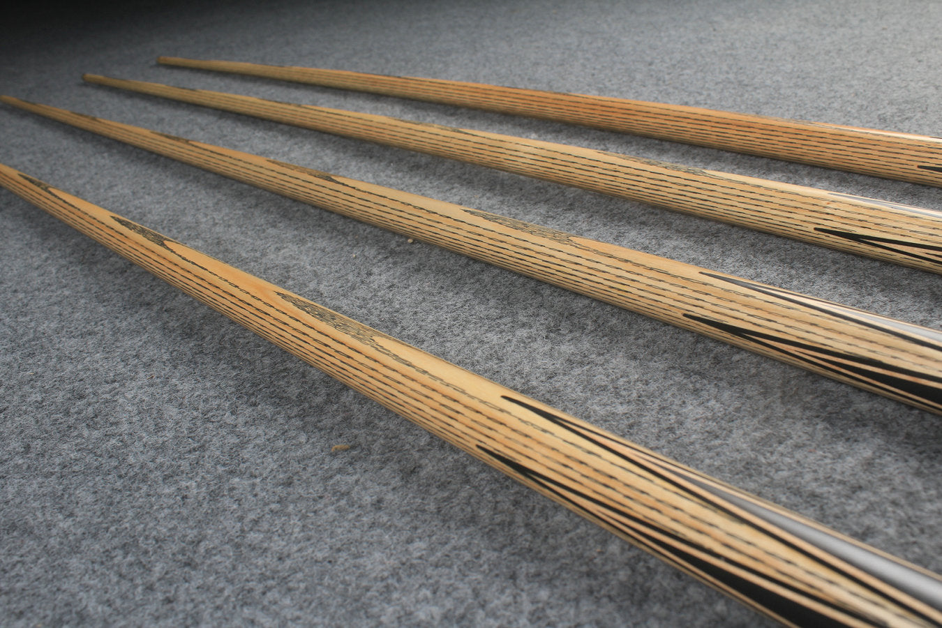 CHEVRONS+ 1 piece ash inlay english pool cue  #3070 - # 3073