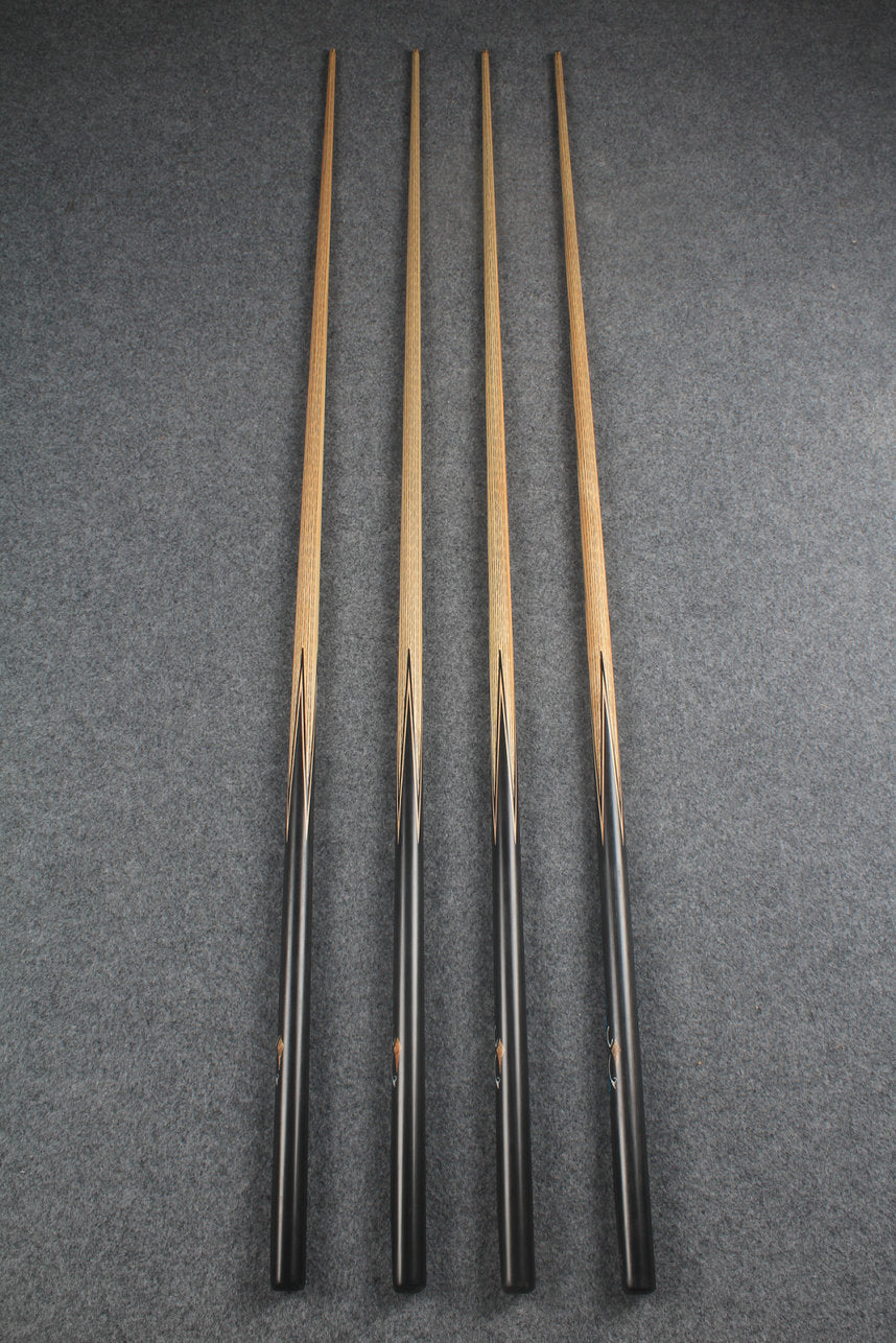 CHEVRONS+ 1 piece ash inlay english pool cue  #3070 - # 3073