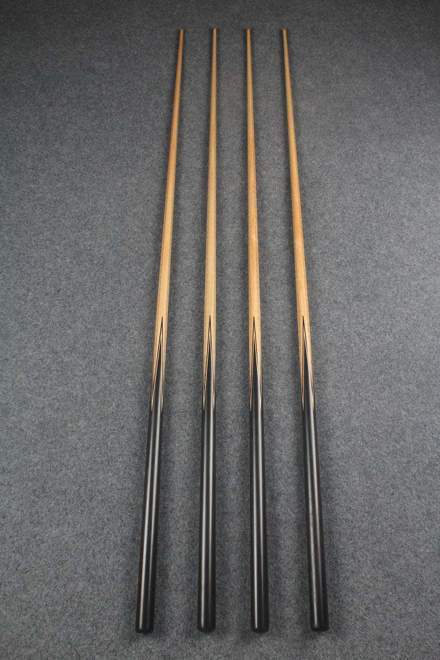 CHEVRONS+ 1 piece ash inlay english pool cue  #3070 - # 3073
