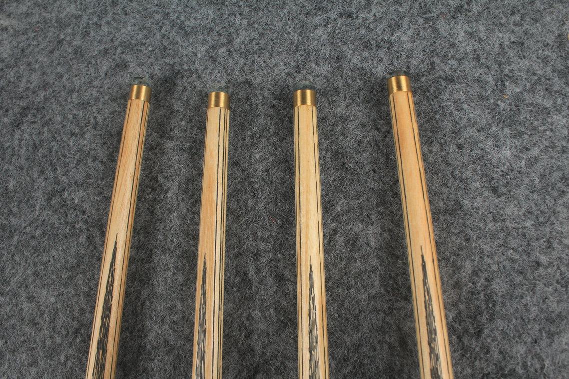 CHEVRONS+ 1 piece ash inlay english pool cue  #3070 - # 3073