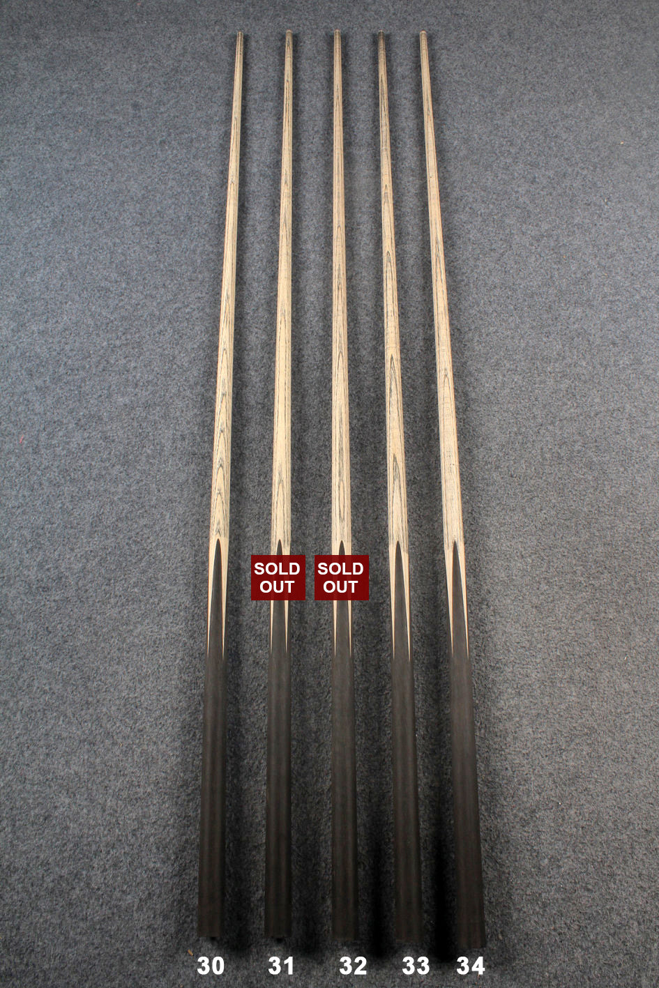 custom-made: ★★★ woods 1 piece handmade ash snooker / pool cue #30-#34 - made to order