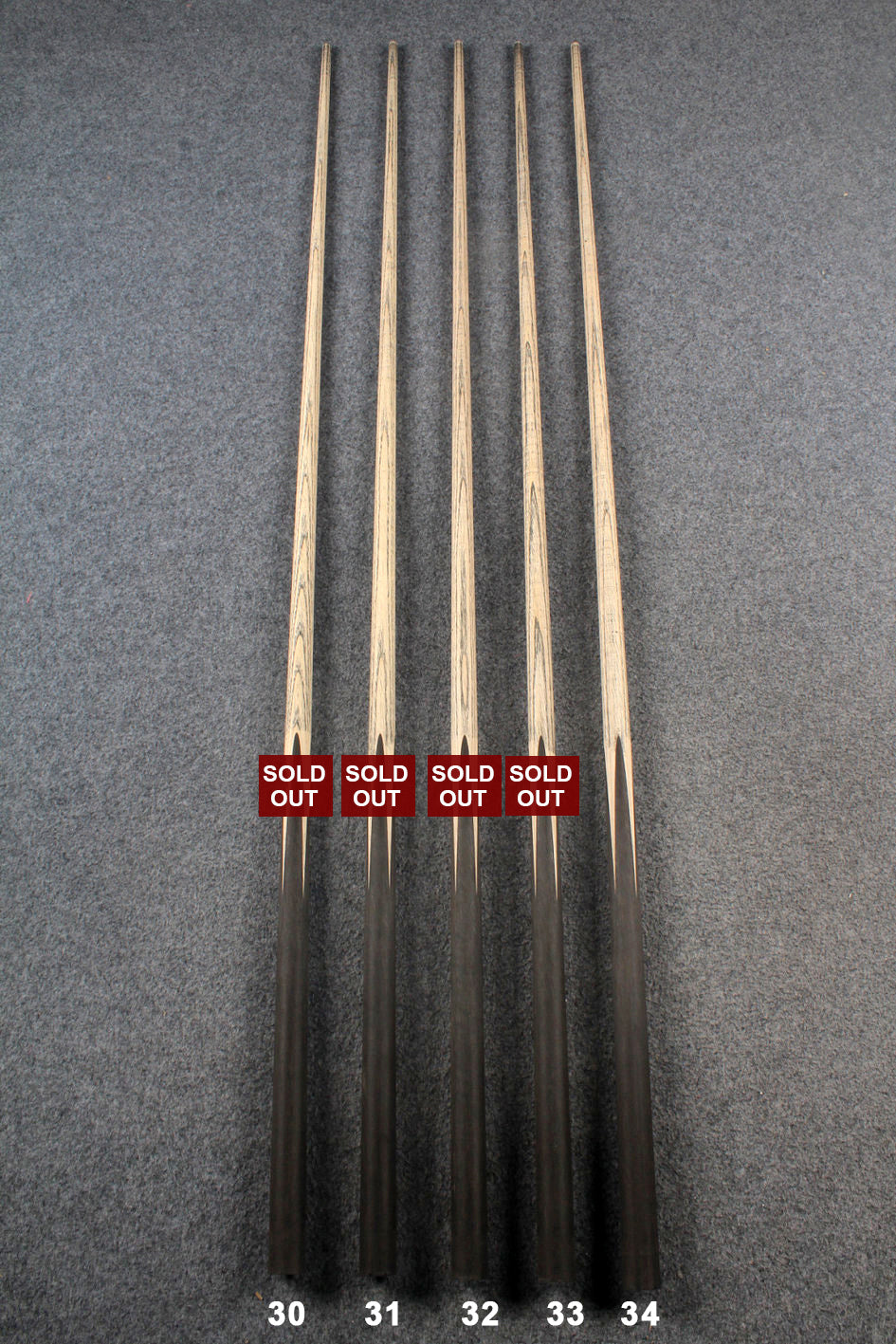 custom-made: ★★★ woods 1 piece handmade ash snooker / pool cue #30-#34 - made to order