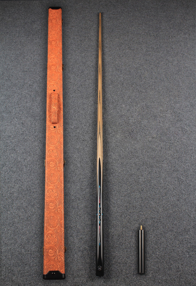 1 piece handmade  ash inlay chinese 8 ball pool cue CHEVRONS+