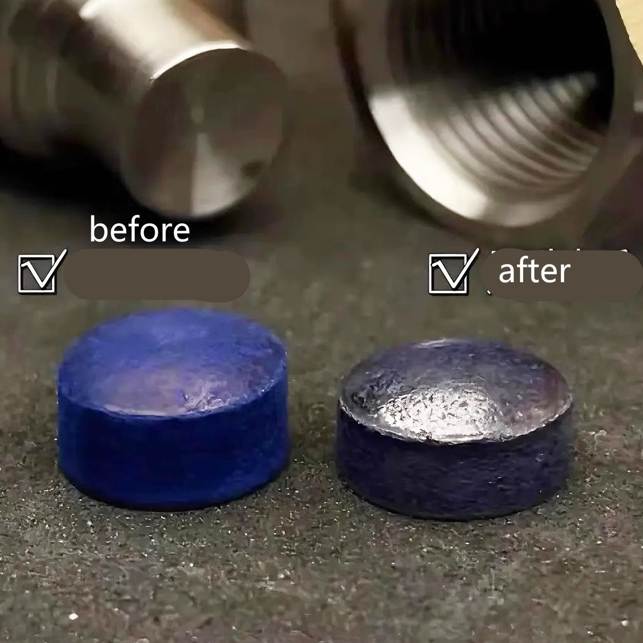 Blue Diamond 11mm Cue Tip Press - Stainless Steel Billiard Shaping Tool WOODS CUES