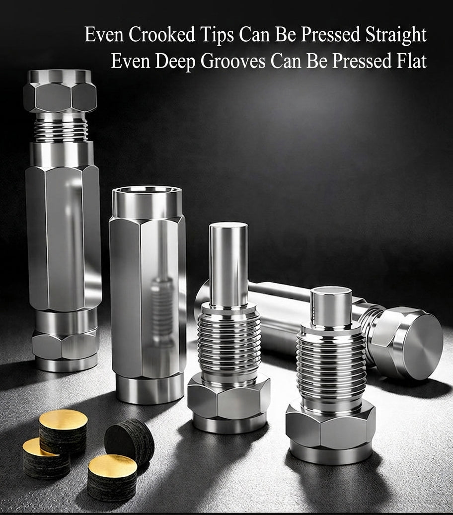 11mm Cue Tip Press - Stainless Steel Billiard Shaping Tool WOODS CUES