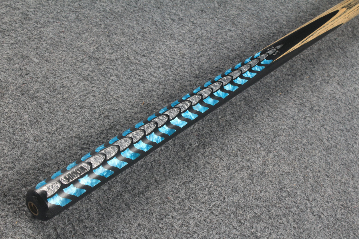 woods 1 piece handmade ash inlay chinese 8 ball pool cue # 5074