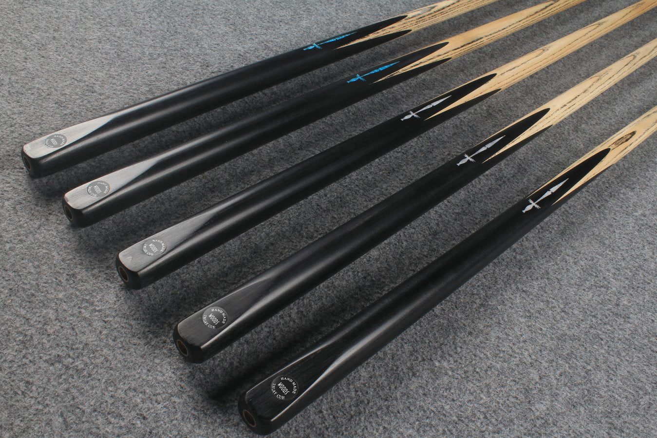 1 piece ash inlay english pool cue  #5081-5085 WOODS CUES