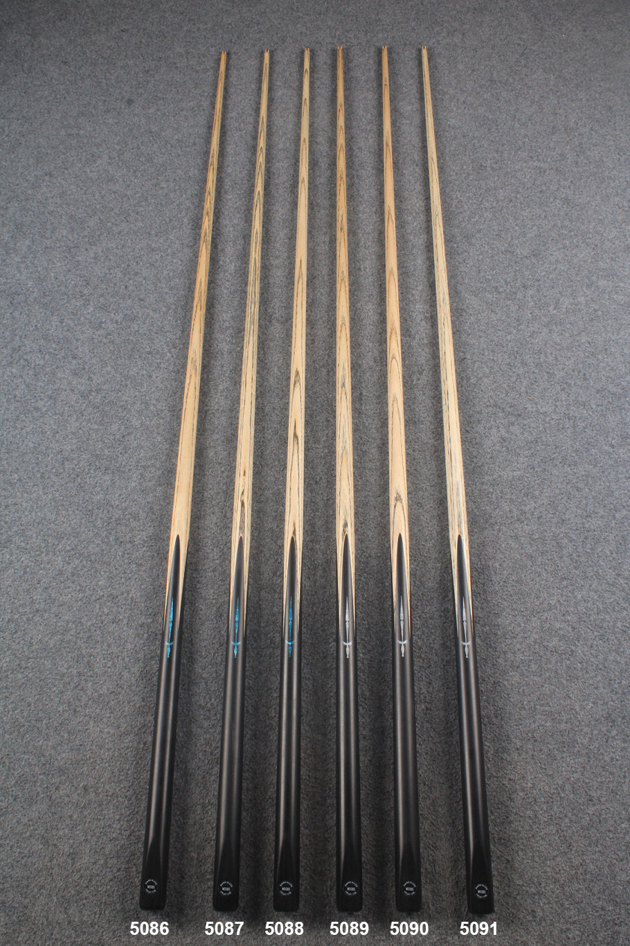1 piece ash inlay snooker cue  #5086-5091