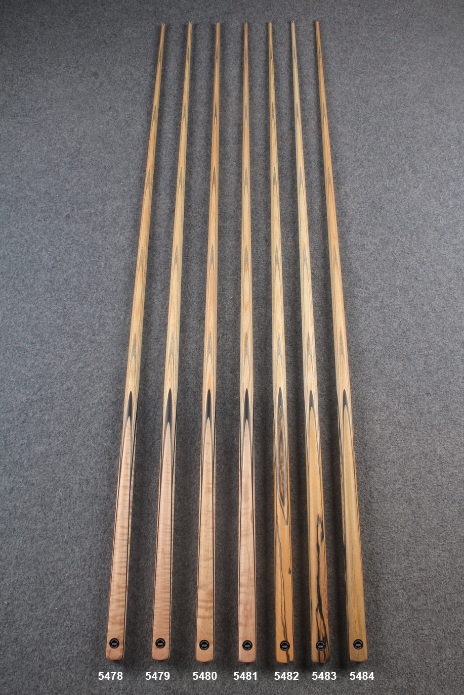 CHEVRONS+ 1 piece ash english pool cue  #5478- #5484