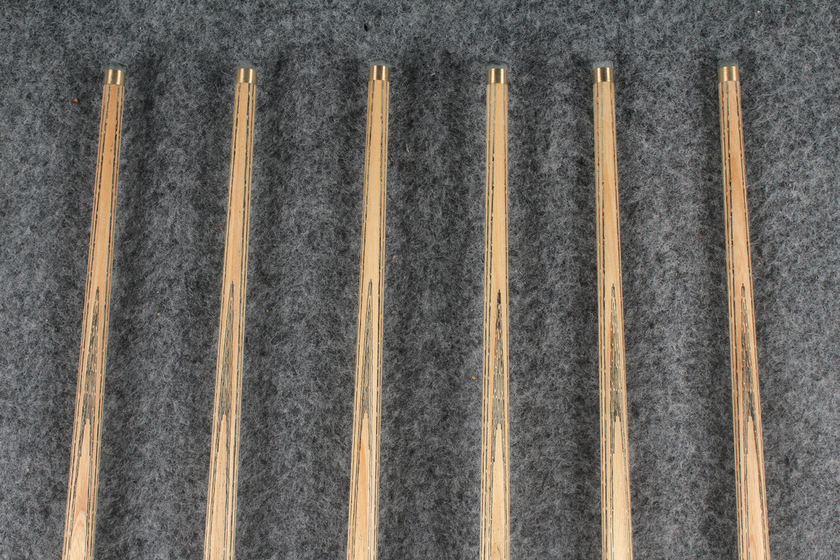 CHEVRONS+ 1 piece ash english pool cue 8 x points butt #5502- #5507 WOODS CUES