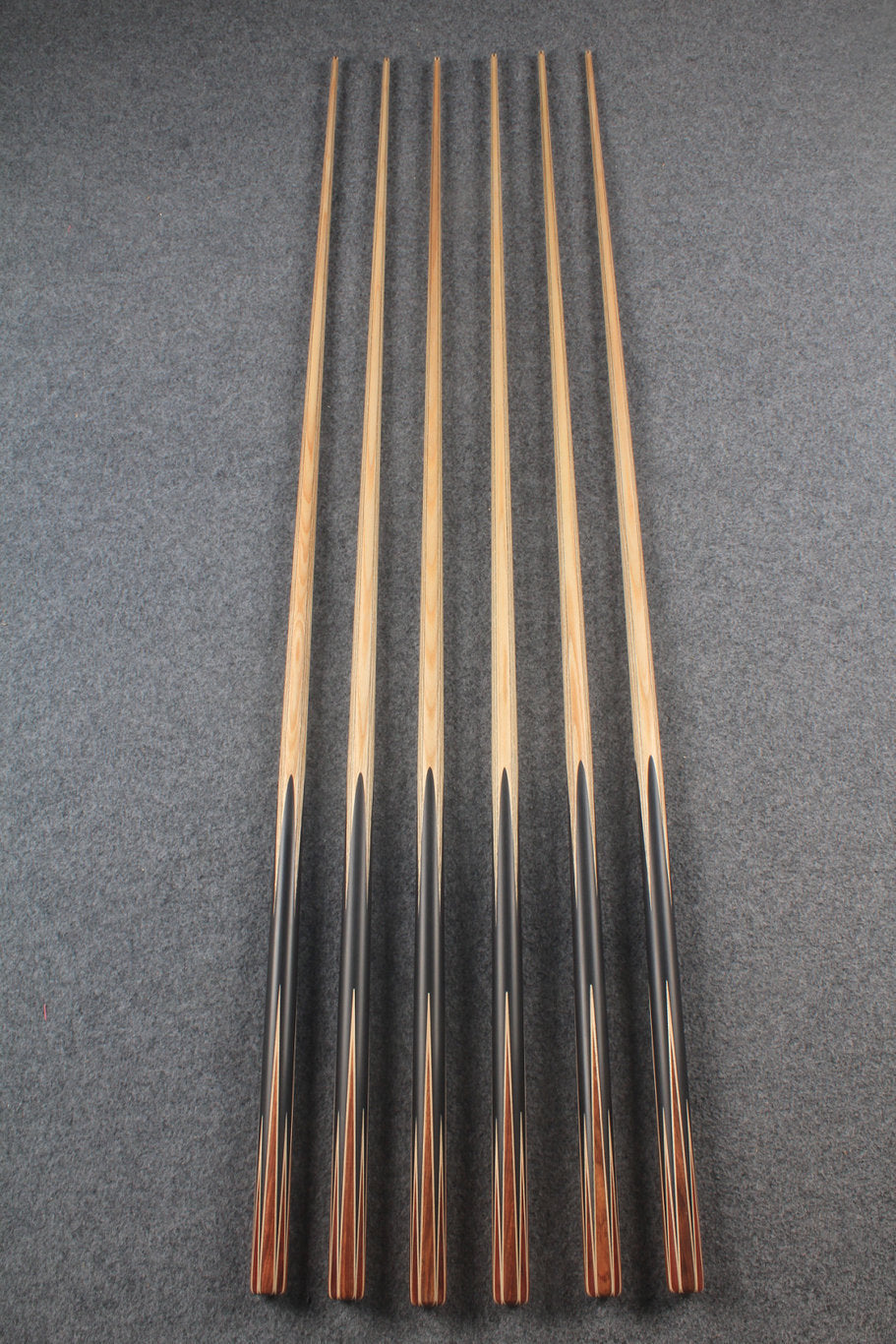 CHEVRONS+ 1 piece ash english pool cue 8 x points butt #5502- #5507 WOODS CUES