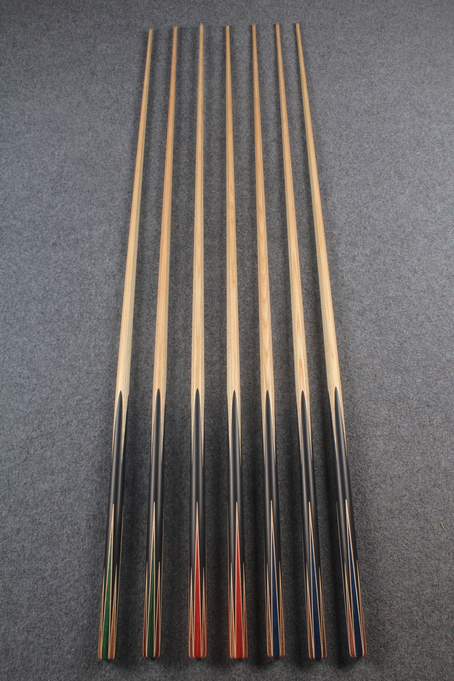 CHEVRONS+ 1 piece ash english pool cue 8 x points butt #5508- #5514 WOODS CUES