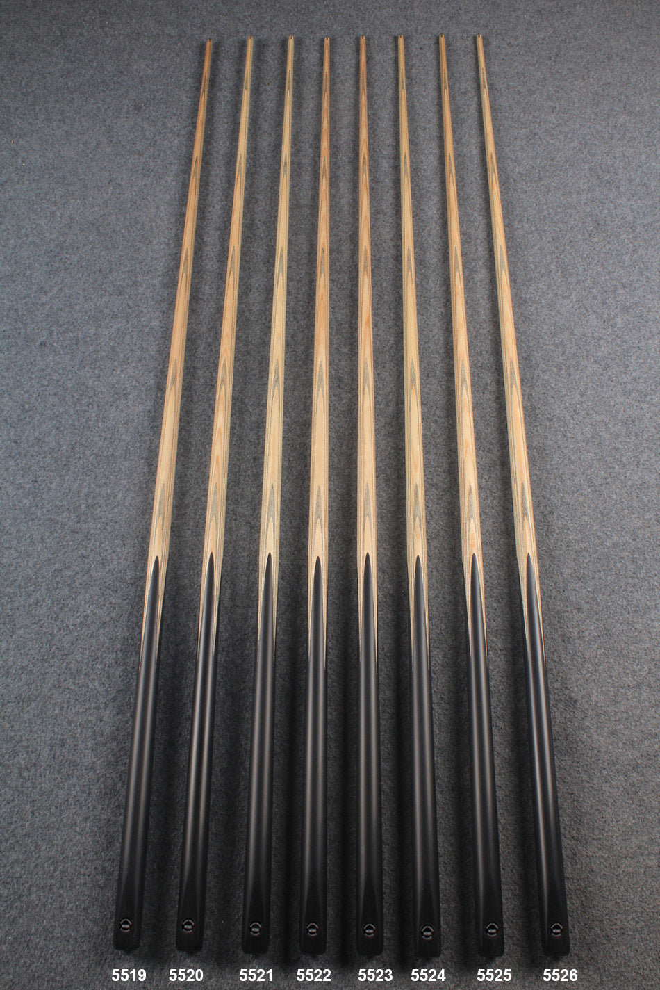 CHEVRONS+ 1 piece ash snooker cue  #5519- #5526