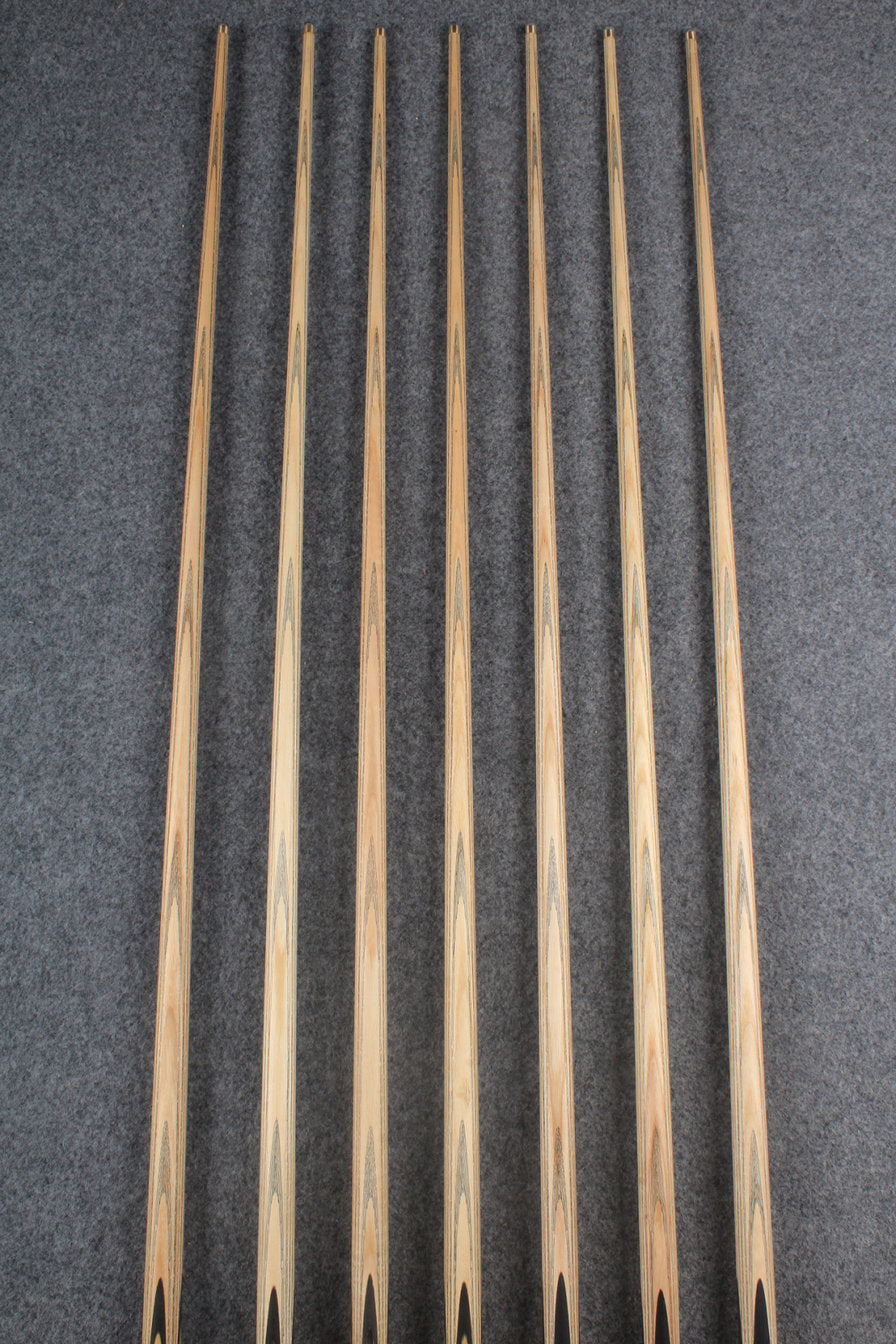 CHEVRONS+ 1 piece ash snooker cue  #5527- #5533 WOODS CUES