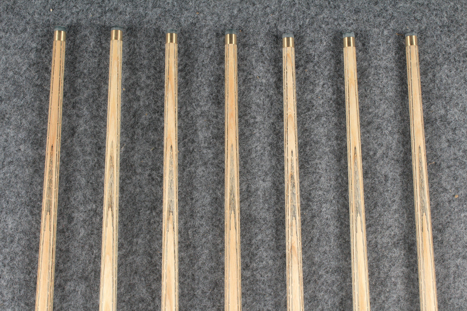 CHEVRONS+ 1 piece ash snooker cue  #5527- #5533 WOODS CUES