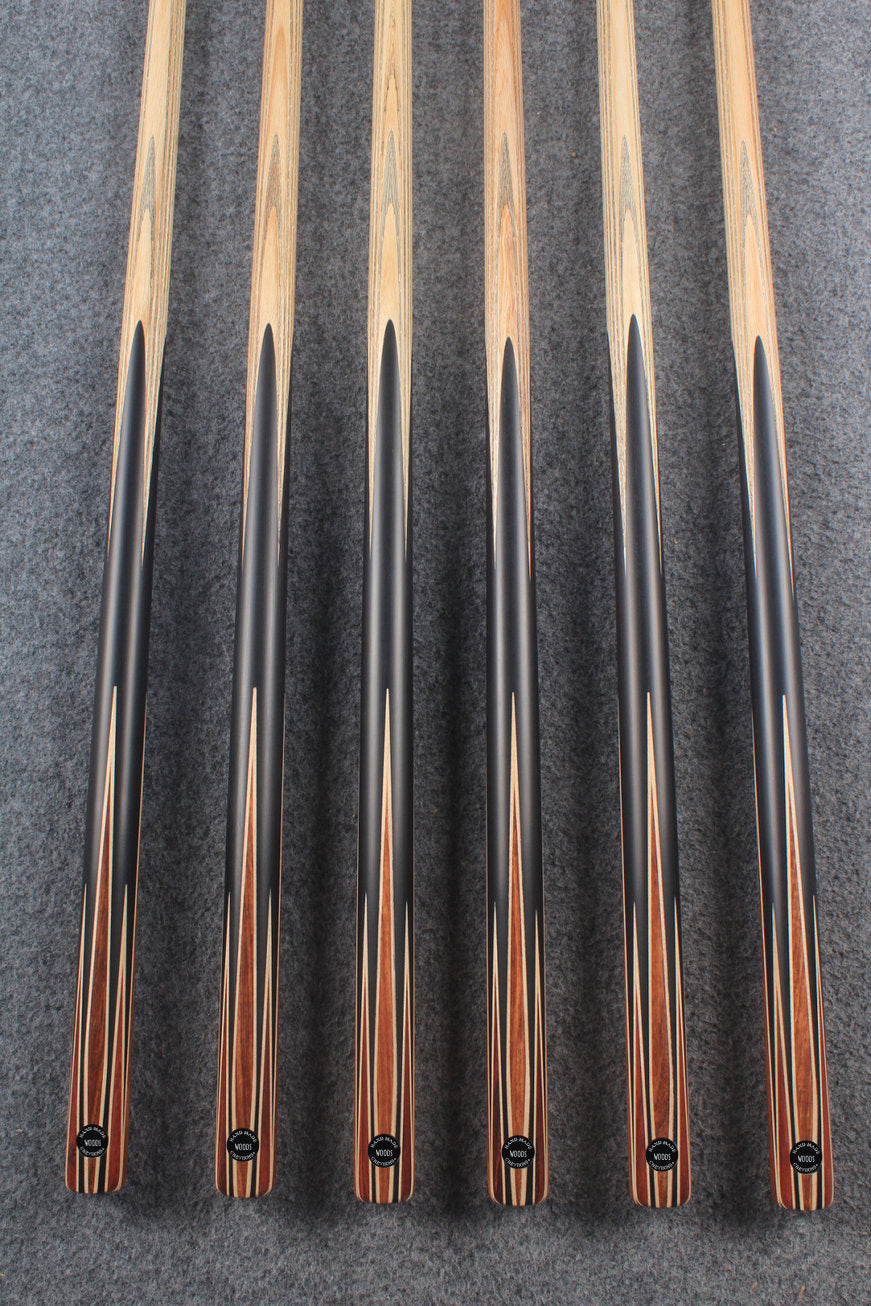 CHEVRONS+ 1 piece ash snooker cue 8 x points butt #5538- #5543 WOODS CUES