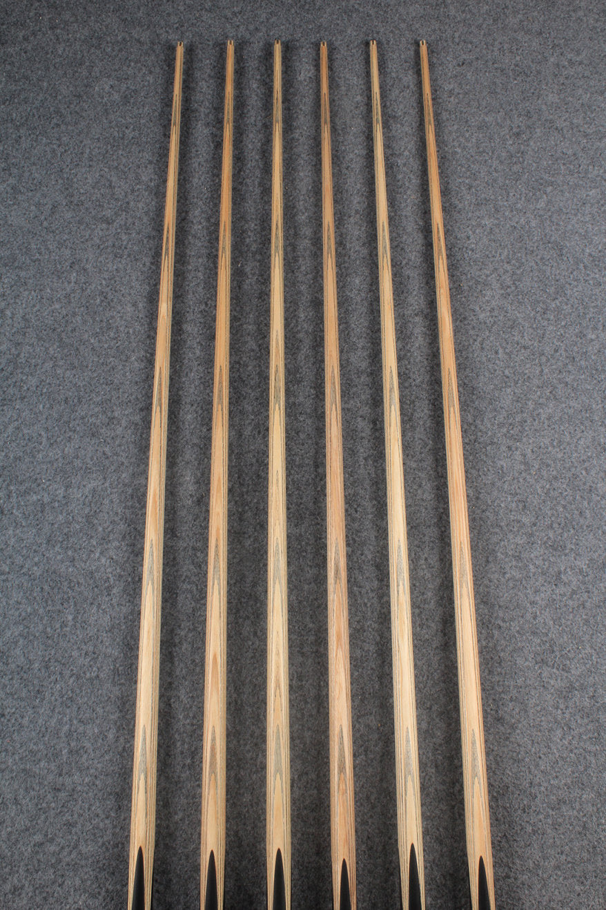 CHEVRONS+ 1 piece ash snooker cue 8 x points butt #5538- #5543 WOODS CUES